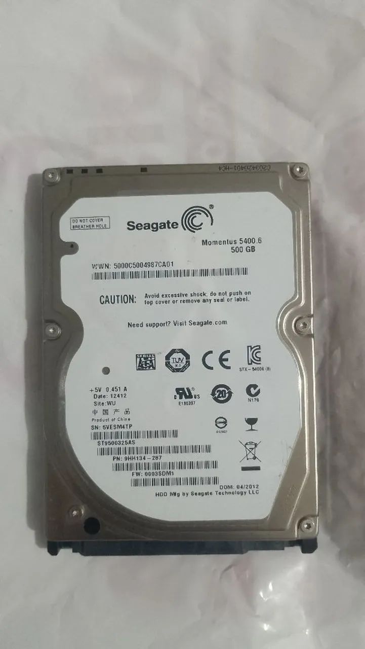HD NOTEBOOK SEAGATE MOMENTUS 500GB64960496861698121