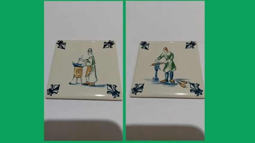 Mini azulejo holandês cerâmica  KLM Business Class decoração antiguidade coleção - Foto 5