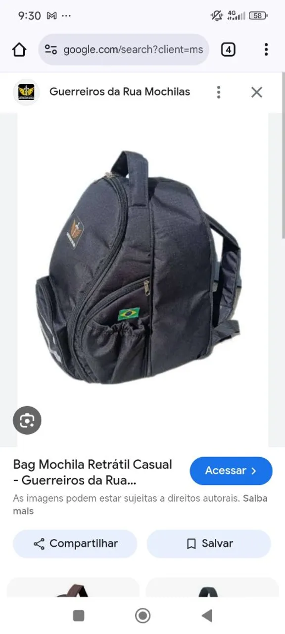 Mochila Retrátil Casual Guerreiros da Rua