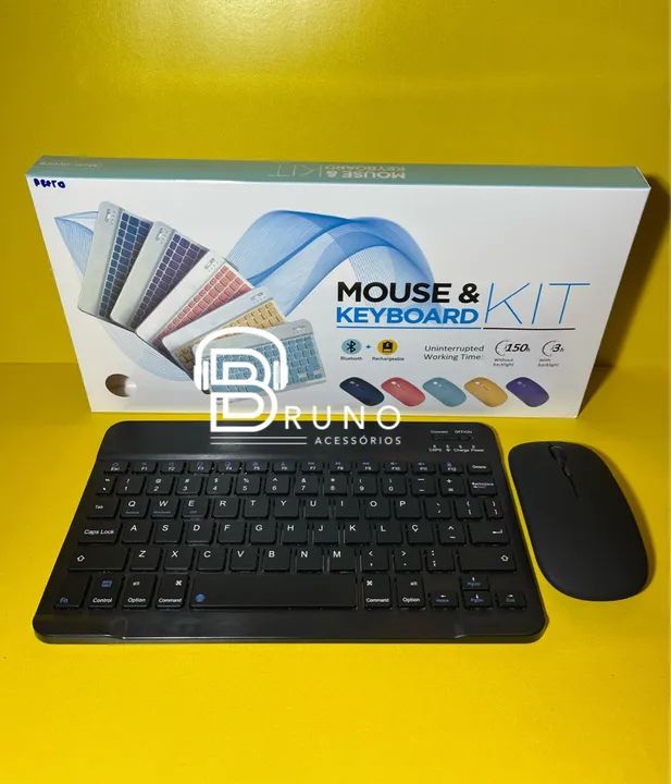 Kit Teclado e Mouse Bluetooth Sem Fio