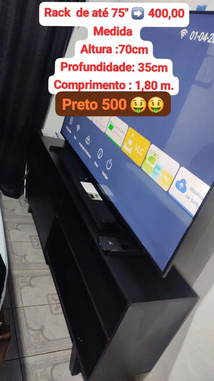 Rack para TV 65" com design moderno e funcional 100% MDF. Entrega grátis  - Foto 4