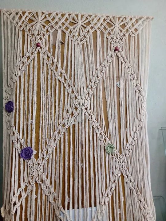 Cortinas em fibra natural em macramé  - Foto 3
