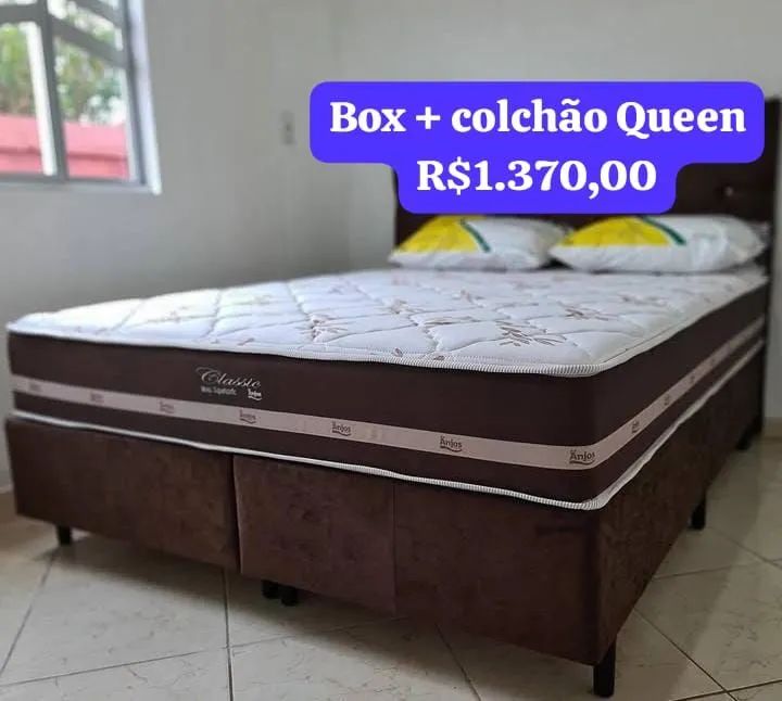 Cama Box Queen + Colchão - Novo