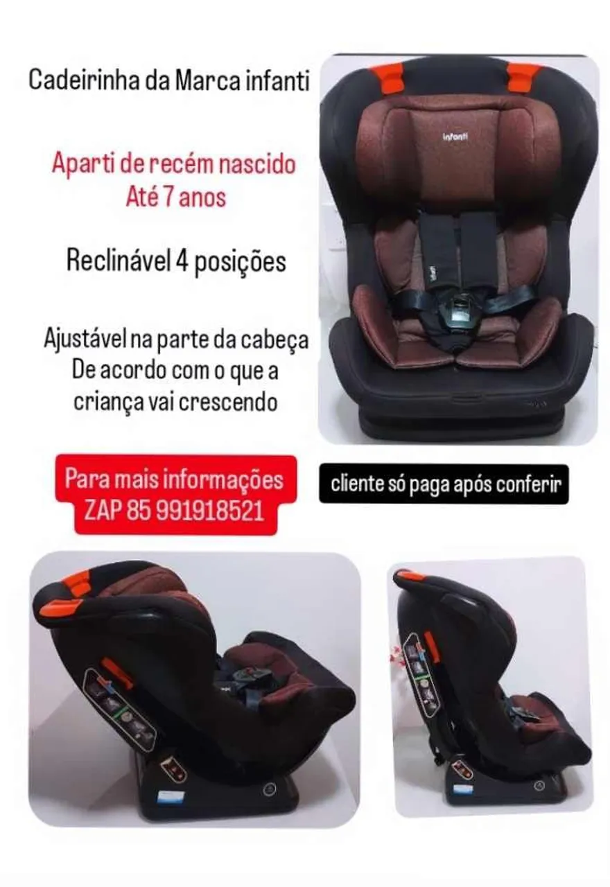 Cadeirinha Infantil para carro Aparti de Recém Nascido até 7 Anos