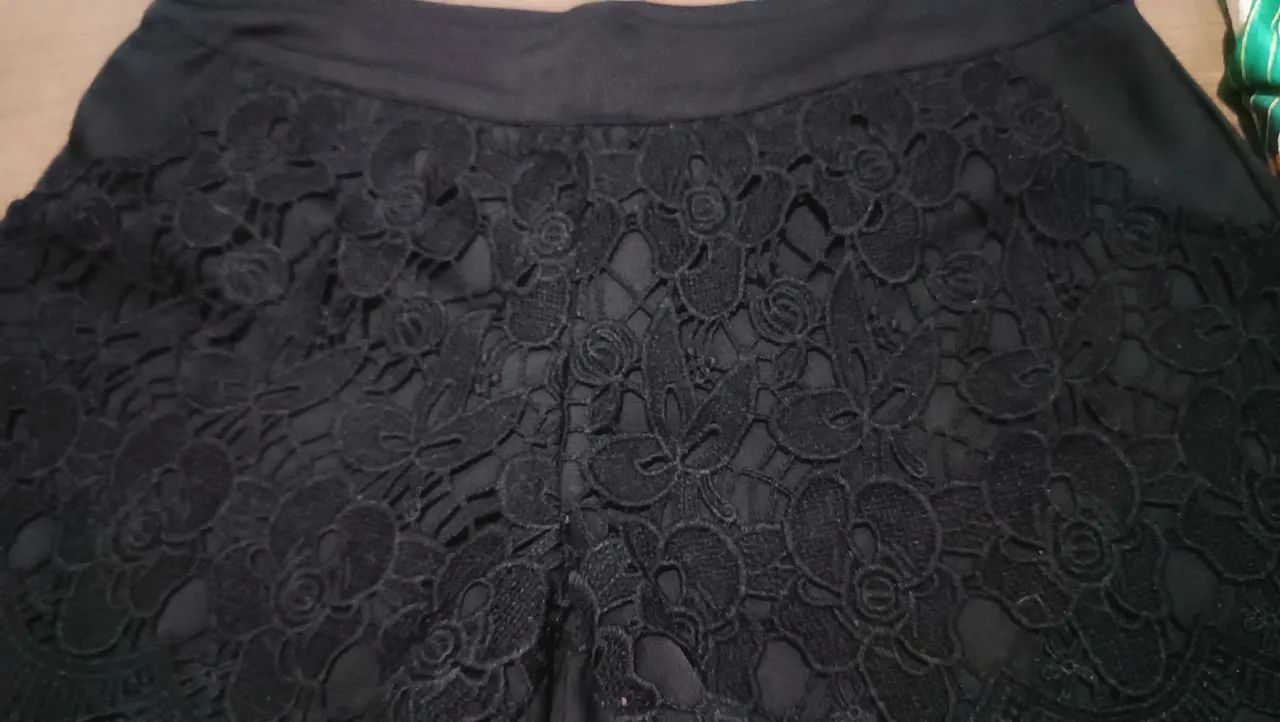 Short de algodão e renda preto e Short saia colorido - Foto 2