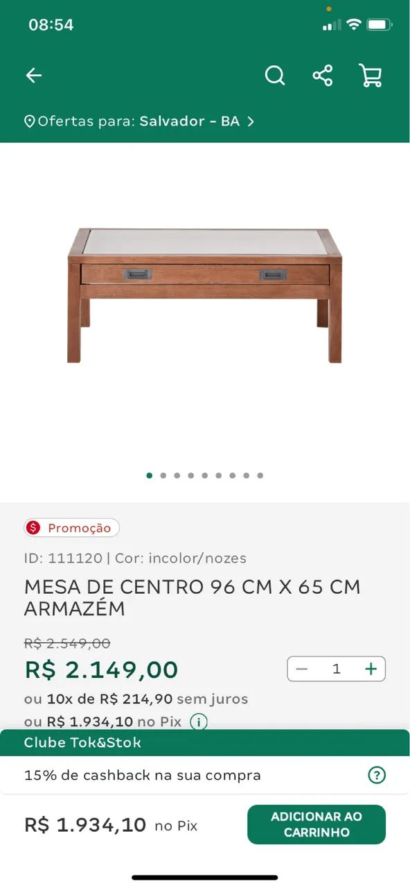 Mesa centro  Tok Stok - Foto 4