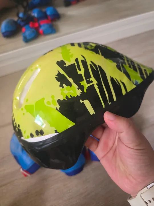 Kit Patins Infantil com Proteções oxelo play 3 tam 32-34 - Foto 5