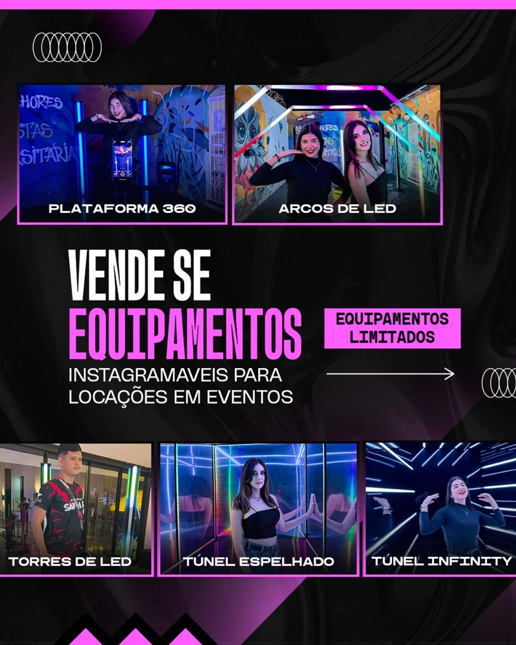 Venda de equipamentos instagramaveis para festas e eventos