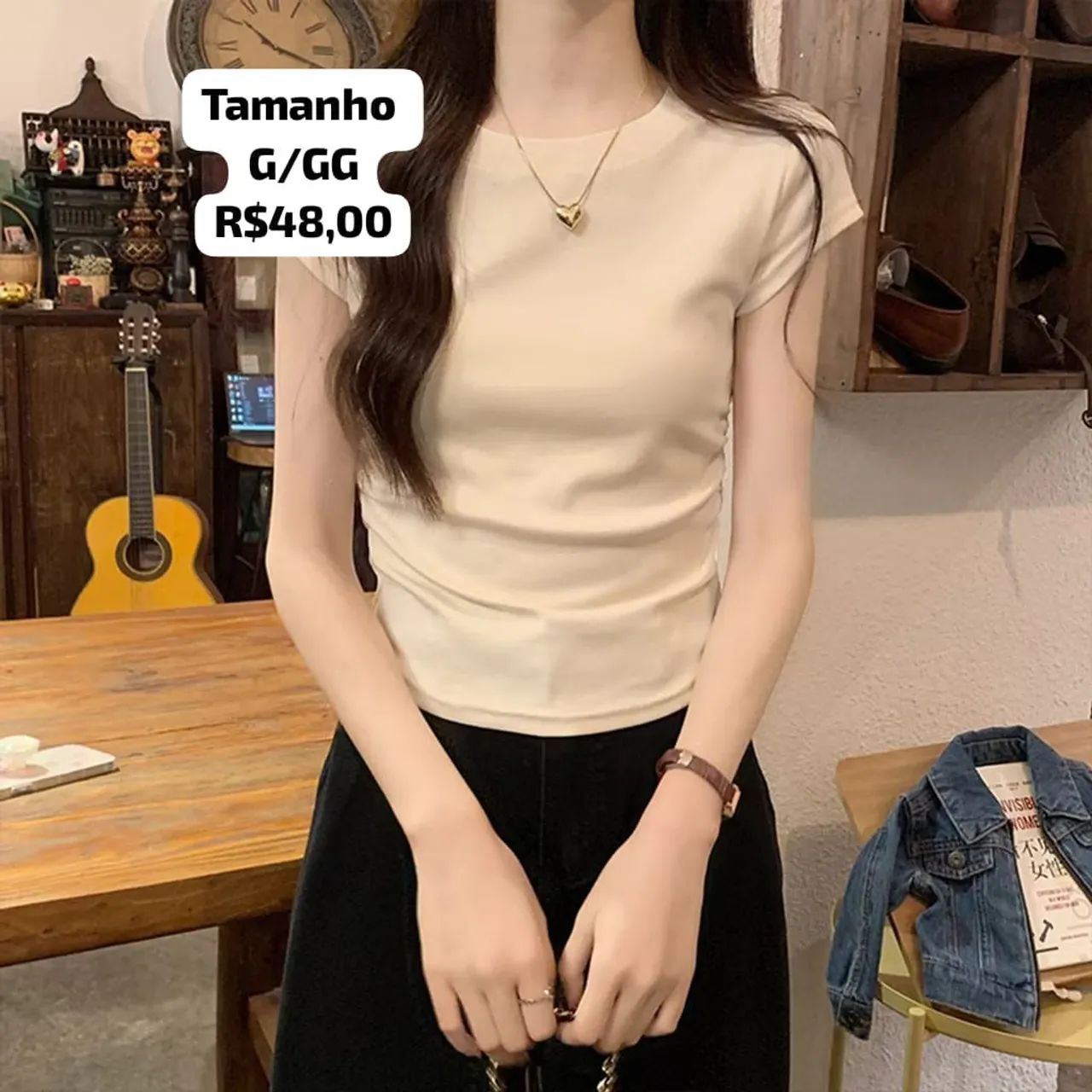 Blusa em malha conforto e qualidade e sofisticação linda - Foto 4