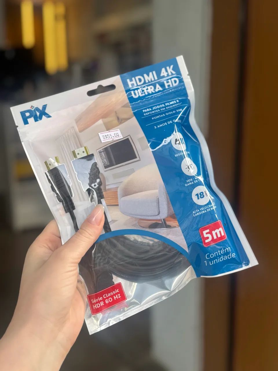 Cabo Hdmi 5 Metros 4K 
