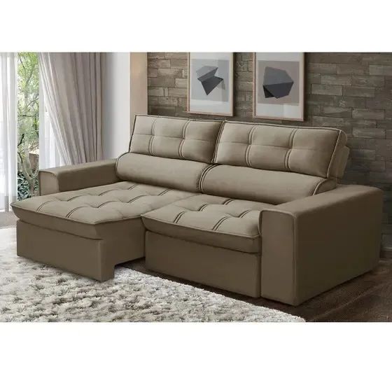 Sofá Nantes 2,20m Retrátil e Reclinável FAZEMOS ENTREGAS DF E ENTONO - Foto 3