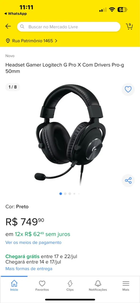 Headset Gamer Logitech G Pro X - Novo