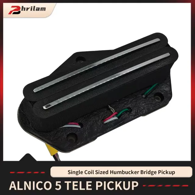 PHRILAM Alnico5 Hot Rail Tele Captador Single Coil Size Humbucker Bridge