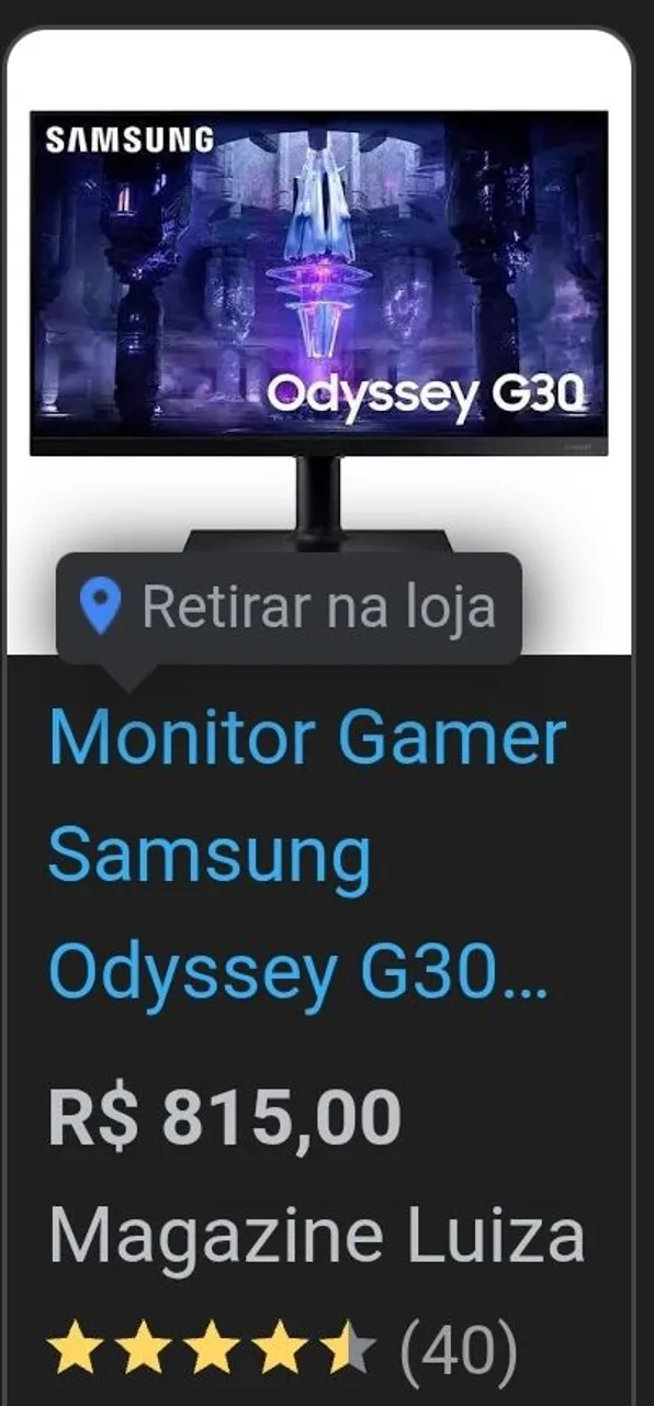 Monitor Gamer Samsung G30 144HZ 24"