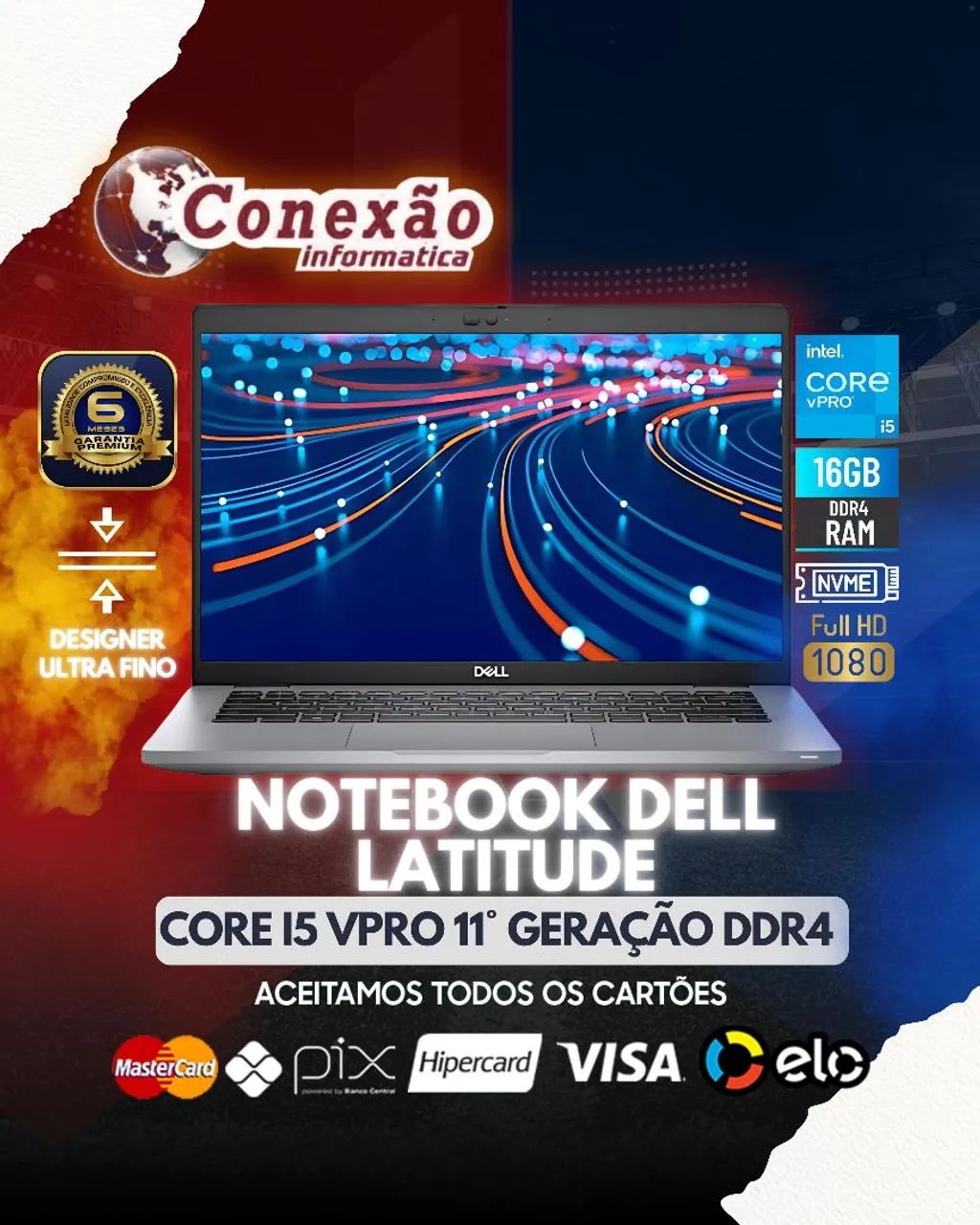 Notebook Dell Latitude Core i5 11° geração DDR4 (A pronta entrega)