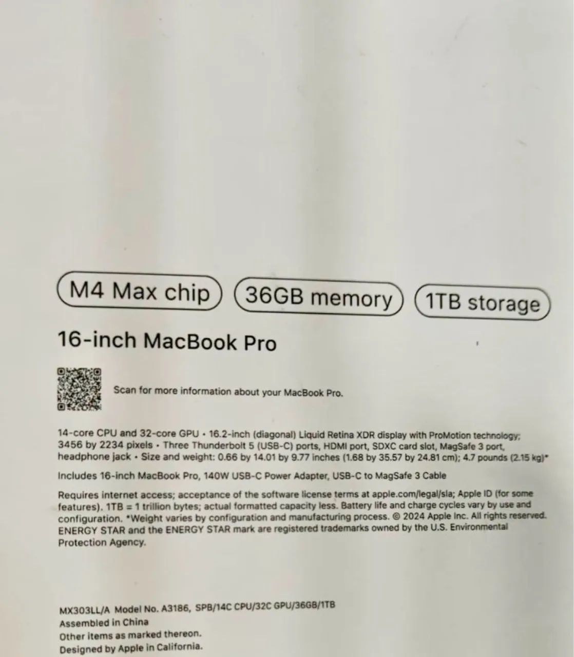 MacBook Pro Chip M4 Max 36GB/ 1TBSSD - Foto 2