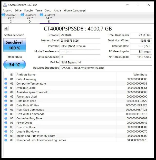 SSD Crucial P3 4TB Zerado - NVME M.2 2280 - Foto 3