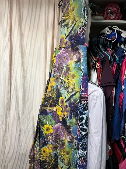 Vestido Longo Floral com Detalhe em Tule - Foto 5