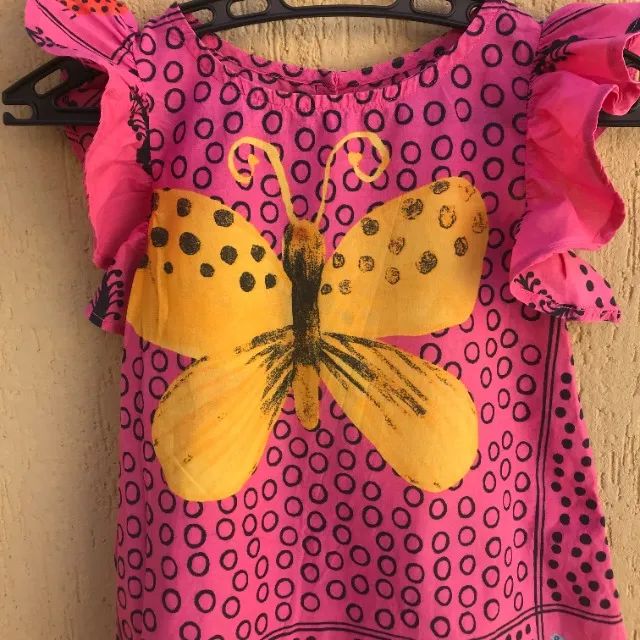 Vestido Rosa De Borboleta Amarela Da Fabula - Foto 4