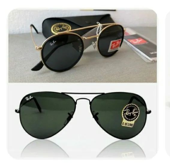 Óculos de Sol Ray-Ban Redondo Dourado - Foto 4