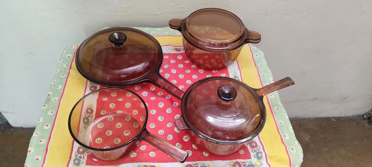 Conjunto panela Mark vision vidro vintage