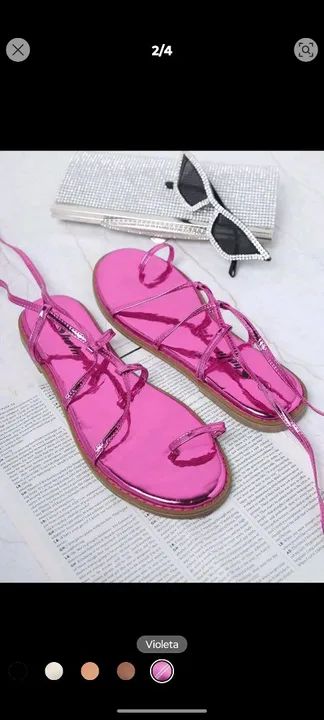 Sandália amarração rosa - Foto 2