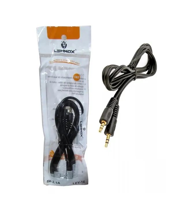 Cabo Auxiliar P2 + P2 Dourado 1,5m