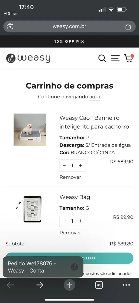 Weasy bag banheiro inteligente tamanho P - Foto 2