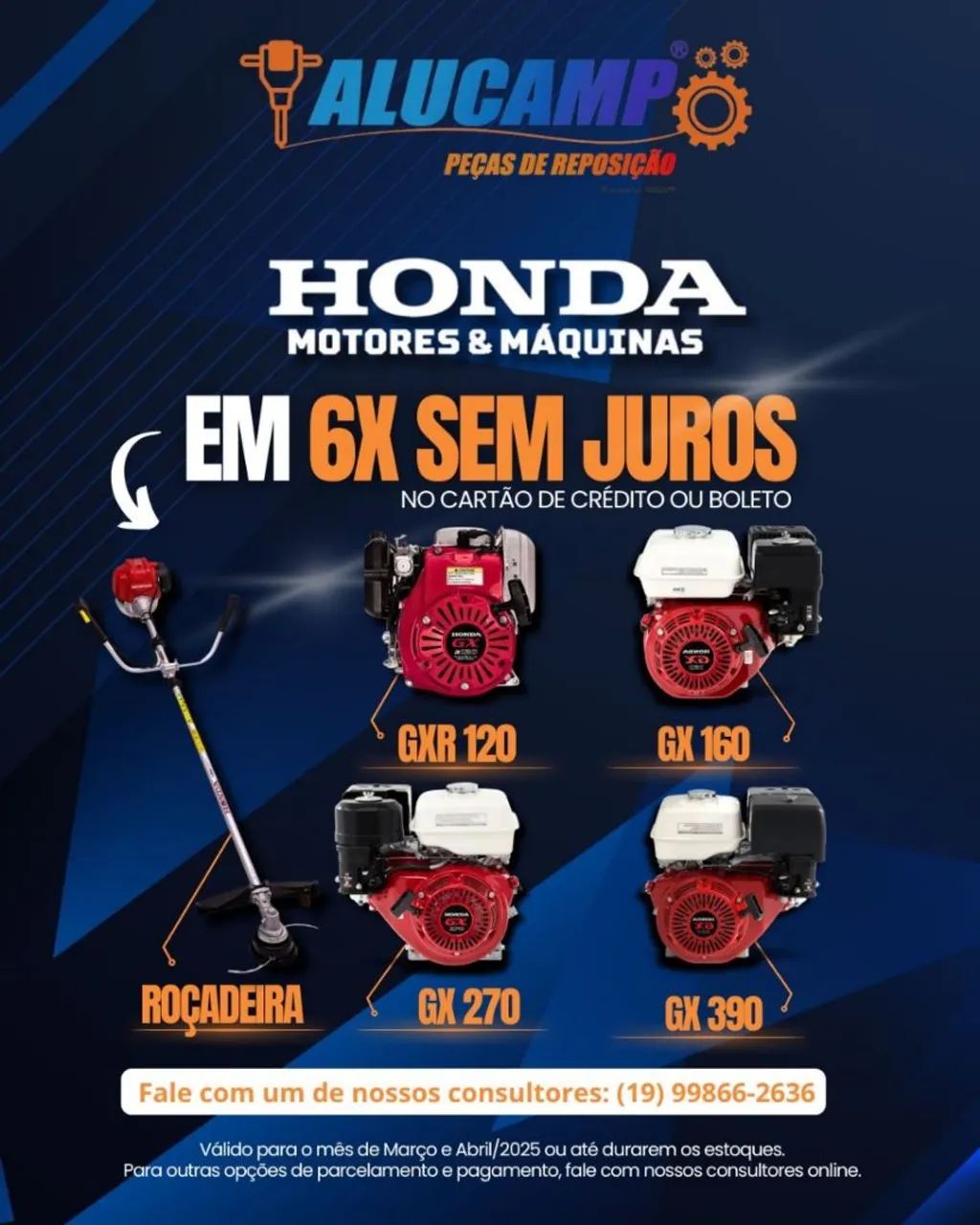 Motores Honda para máquinas em geral