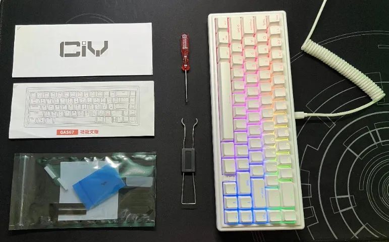 Teclado Ciy Gas67 Branco Switch Akko Jelly White Lubrificado - Foto 5