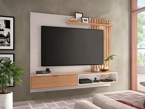 Painel Ripado e Led para TV 65" Largura 180cm