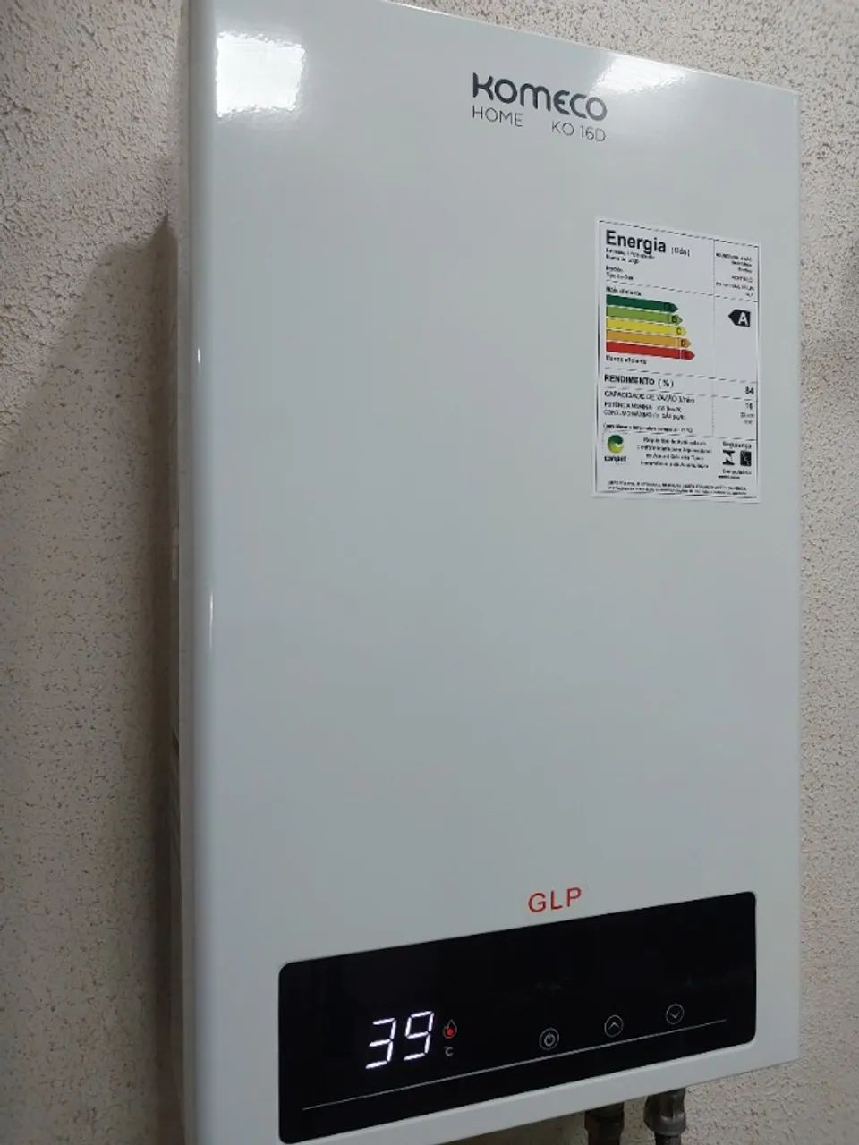 Aquecedor digital de água a gás ' Glp ' komeco de 16L com garantia