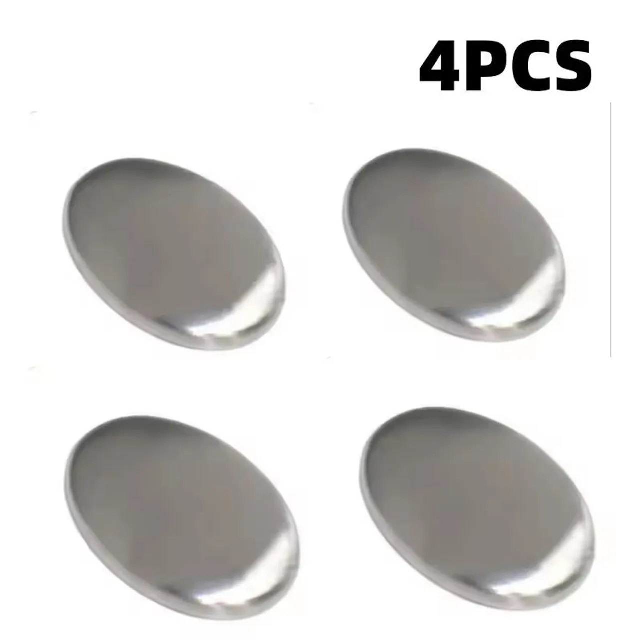 Kit Com 4 Sabonetes de aço inoxidável para Cozinha Tira Cheiro Anti-odor