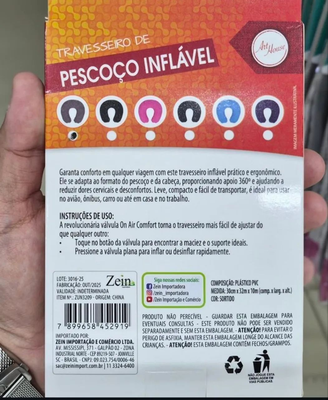 TRAVESSEIRO DE PESCOCO INFLÁVEL<br>REF: ZUN3209 - Foto 2