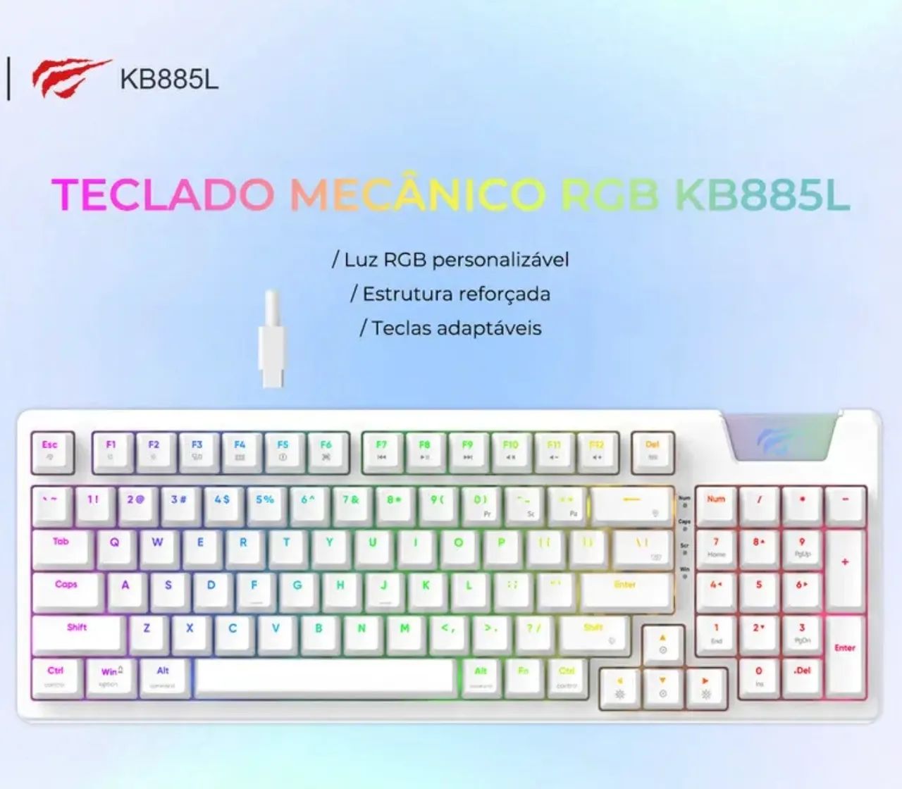 mouse attack shark r1 e teclado Kb885l-Pb - Foto 4