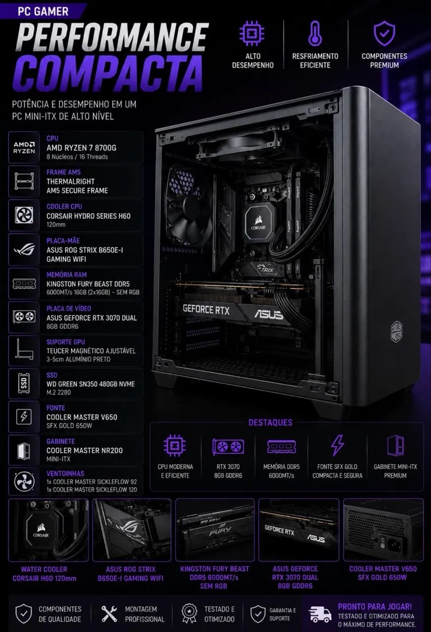 Perfomance Compacta - Pc Mini (Ryzen + Nvidia) - Foto 3