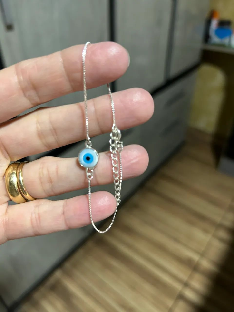 Pulseira de prata olho grego 