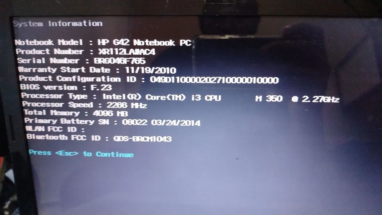 Notebook HP G42