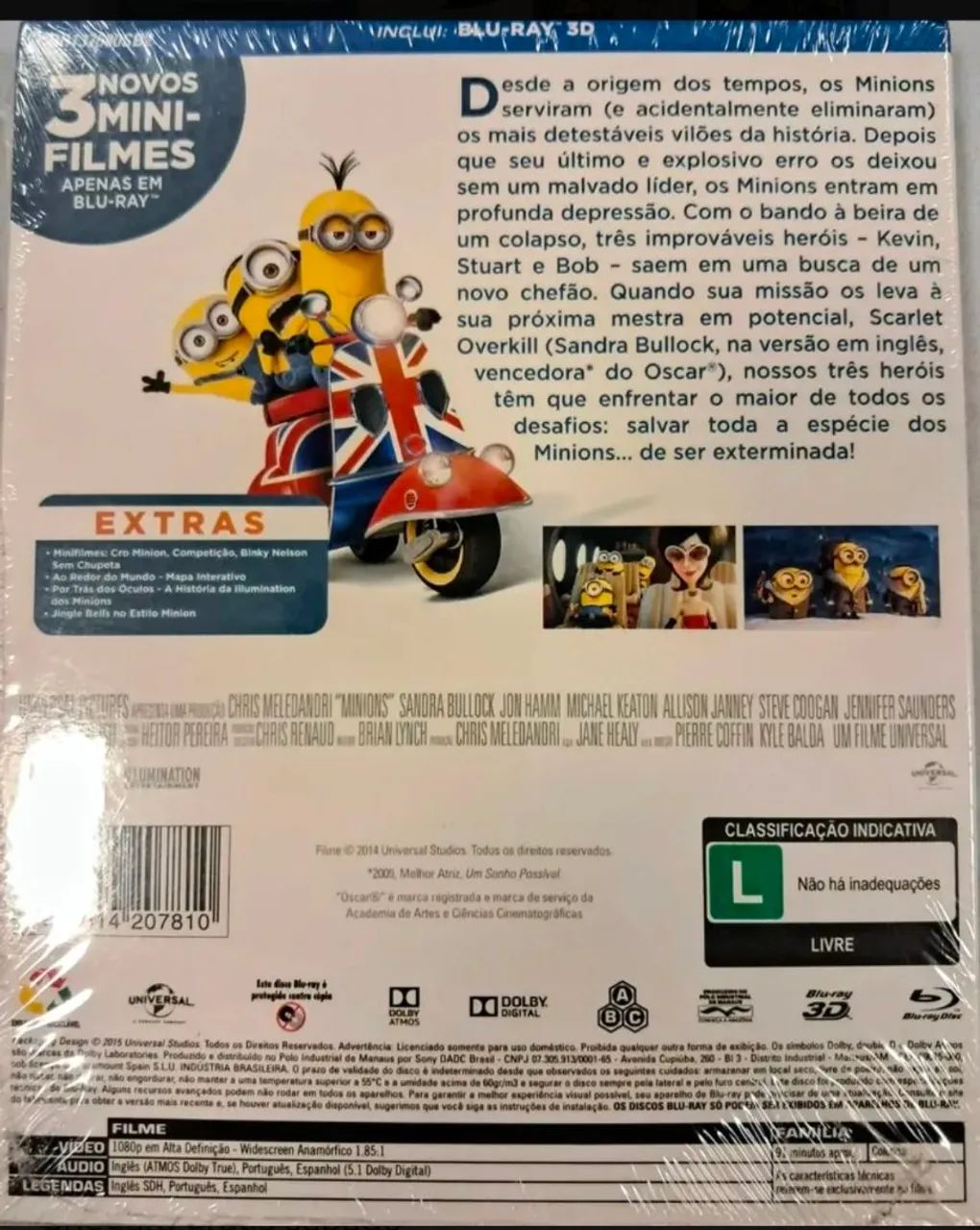 Box Blu Ray Minions Blu ray 3d + Blu Ray com luva lacrado  - Foto 2