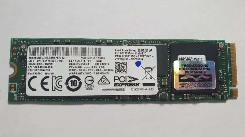 SSD 256GB NVMe PCIe Gen 3 Lite-On