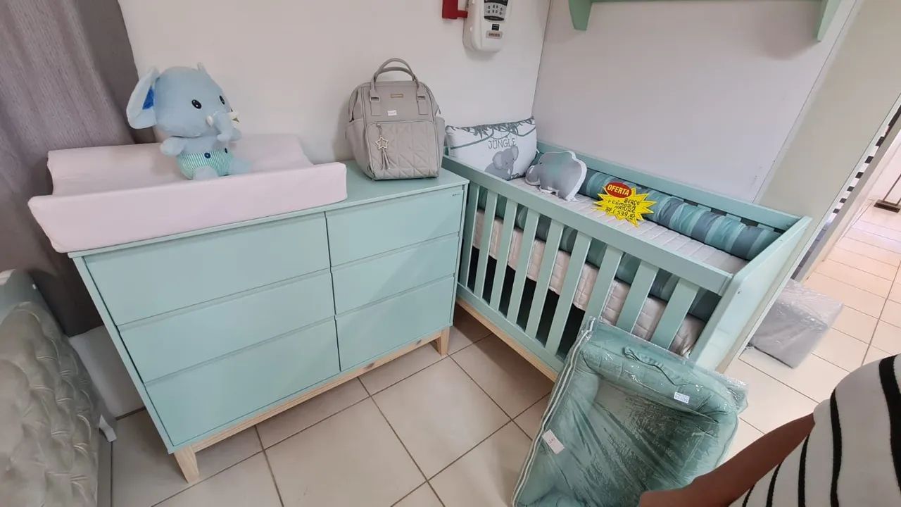 Berço e cômoda verde Mdf Qualidade  - Foto 3