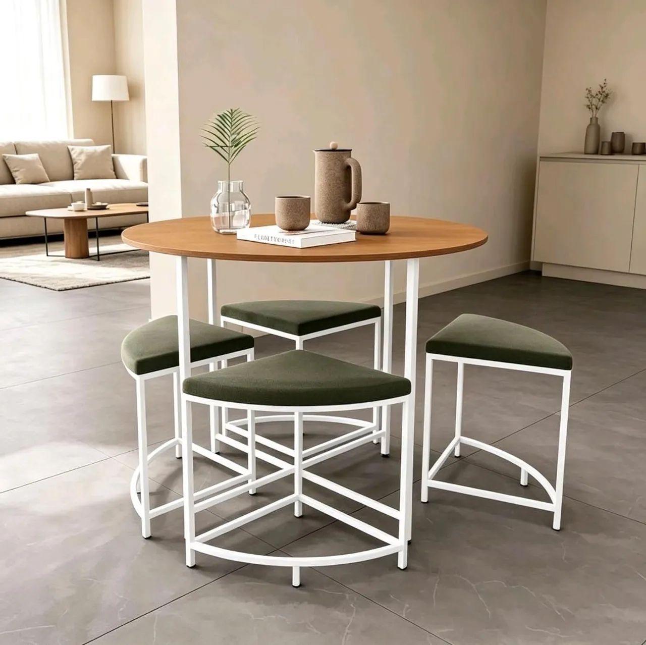 Mesa com 4 Bancos - Design Moderno, Compacta e Funcional - Foto 2