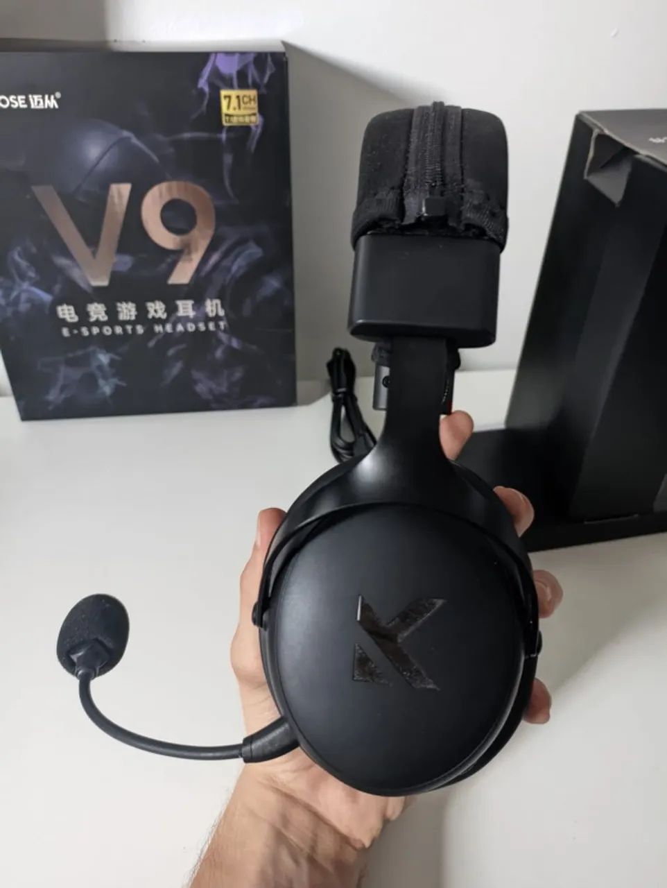 Headset Gamer MCHOSE V9 Pro + Almofadas de Tecido  - Foto 2