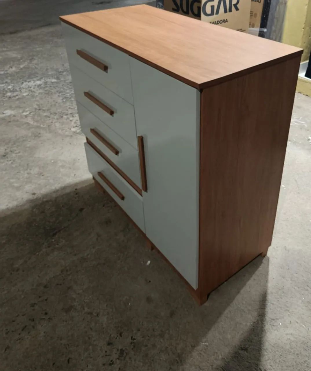 Cômoda 5 gavetas MDF cedro areia - Foto 2