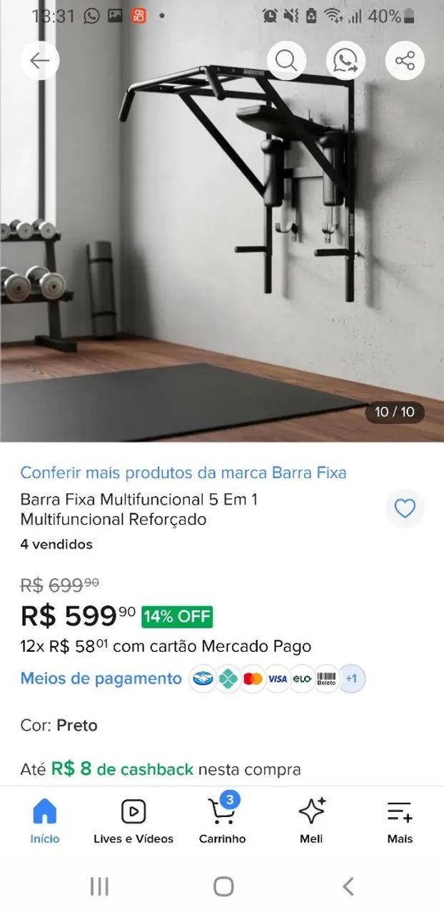 Barra fixa multifuncional 