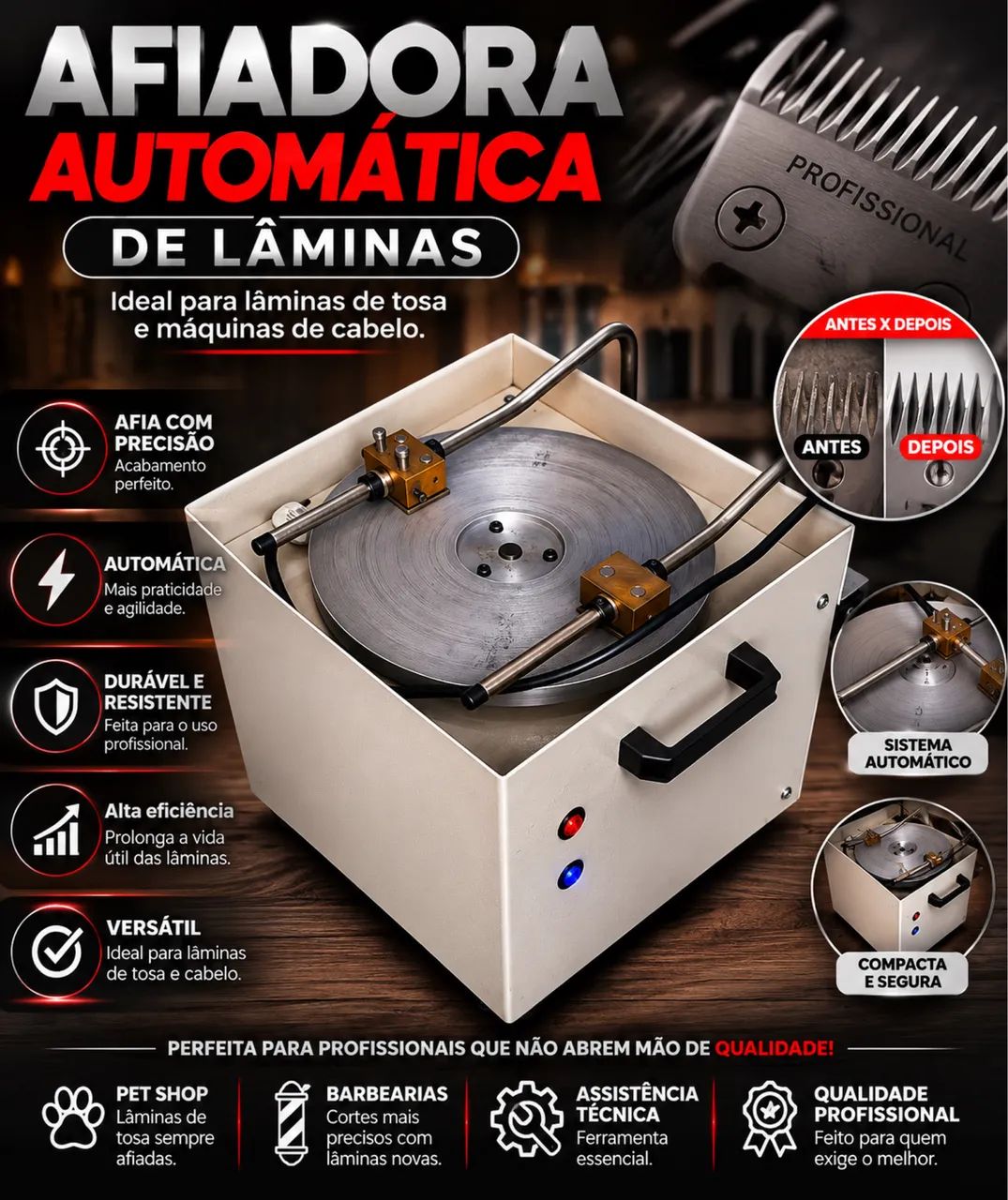 Afiadora Automática de Lâminas Profissional