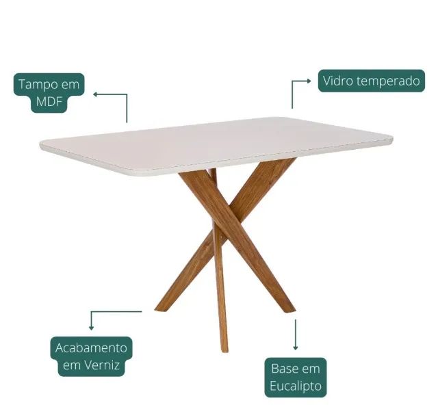 Mesa de Jantar Ravena 130 cm - Foto 2