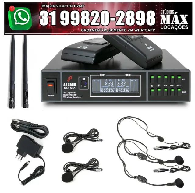 Aluguel de microfones auriculares sem fio para palestras e eventos - Foto 6
