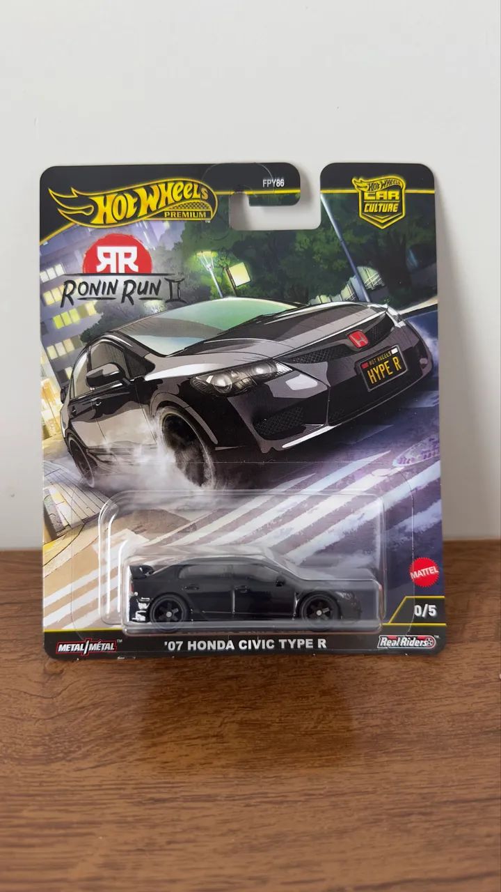 ホットウィール ローニン・ラン ホンダ シビック TYPE R FD2 チェイス Hot Wheels Premium Honda Civic Type R Chase Ronin Run 2025 Preto