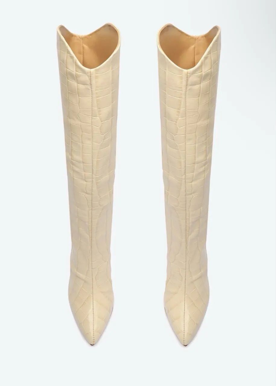Bota Schutz Cano Longo Couro Creme - Foto 3